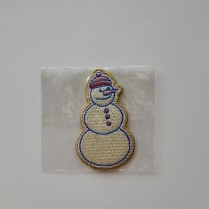 Stoney Clover Lane Snowman Patch - Gold and Purple